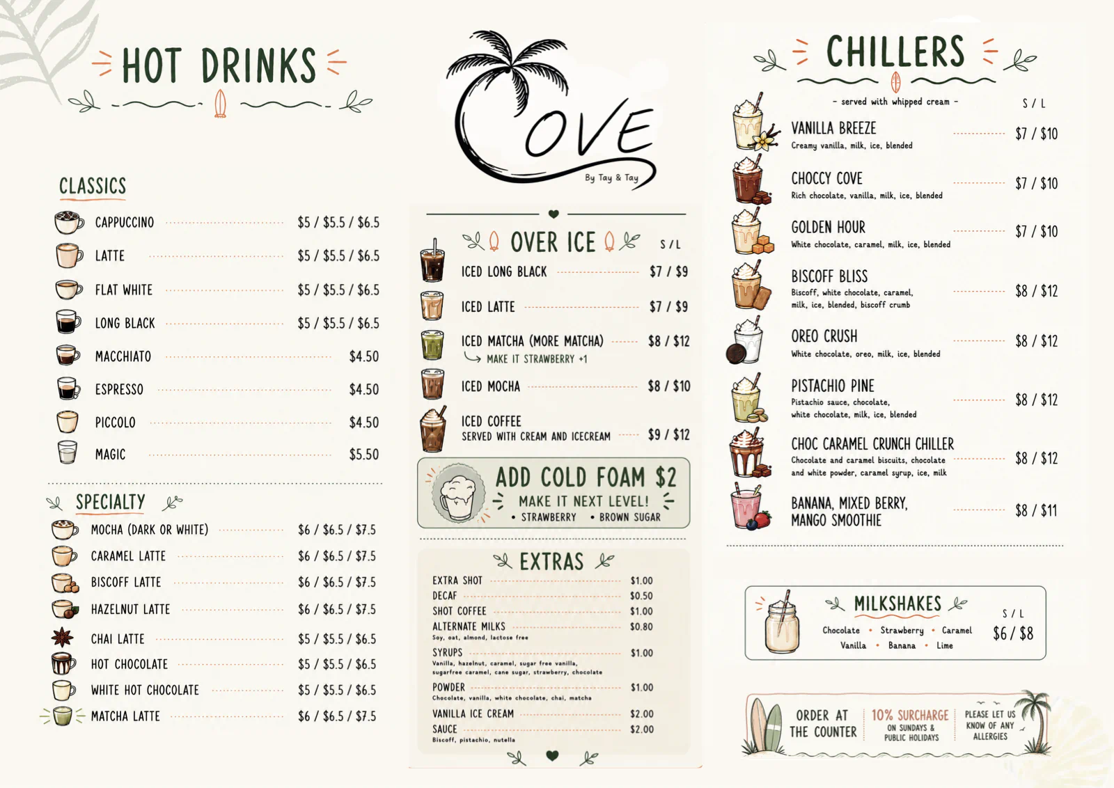 Preview of the COVE drinks menu