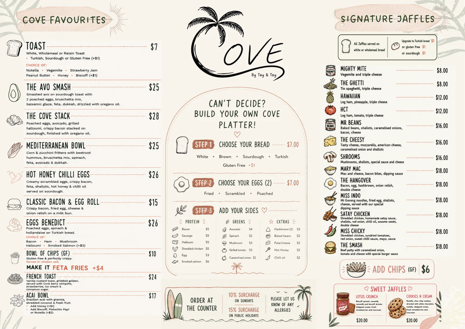 Preview of the COVE food menu